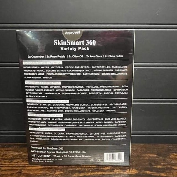 SkinSmart 360 Moisturizing Face Mask Sheets Variety Pack 5x Essence 10 Masks - Picture 2 of 2